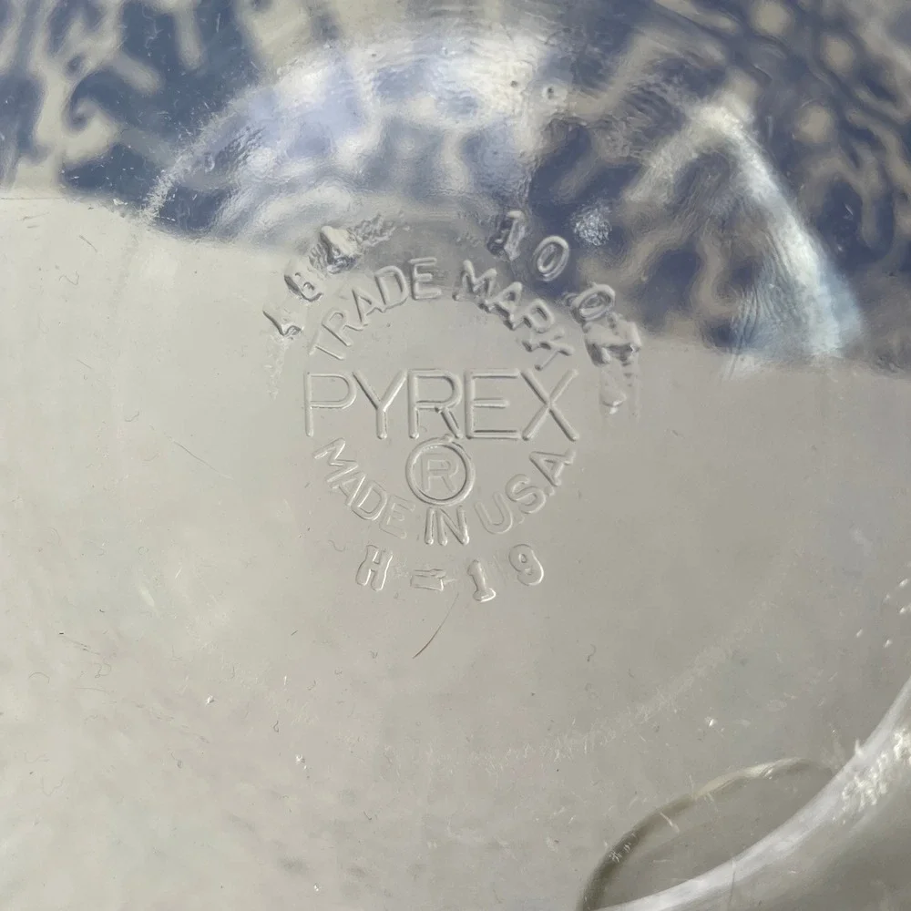 Vintage PYREX Clear Glass Custard Cups Set of 2 10oz Triple Ring Made in USA